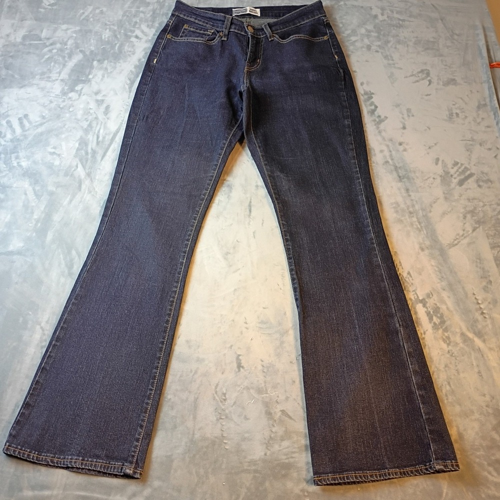 Signature by Levi Strauss & Co Women Curvy Bootcut Jeans Dark Wash Size 4 Medium
